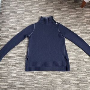 Vince Blue Turtleneck Sweater with Knitted Texture AS IS